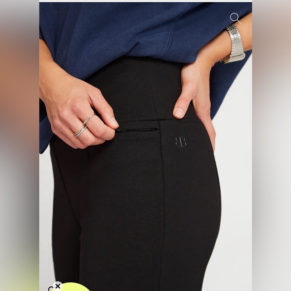 Betabrand Black Power Down Skinny Pant Legging Size Medium Petite - Picture 3 of 8